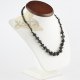 Amber necklace black color beads